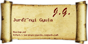 Jurányi Gyula névjegykártya